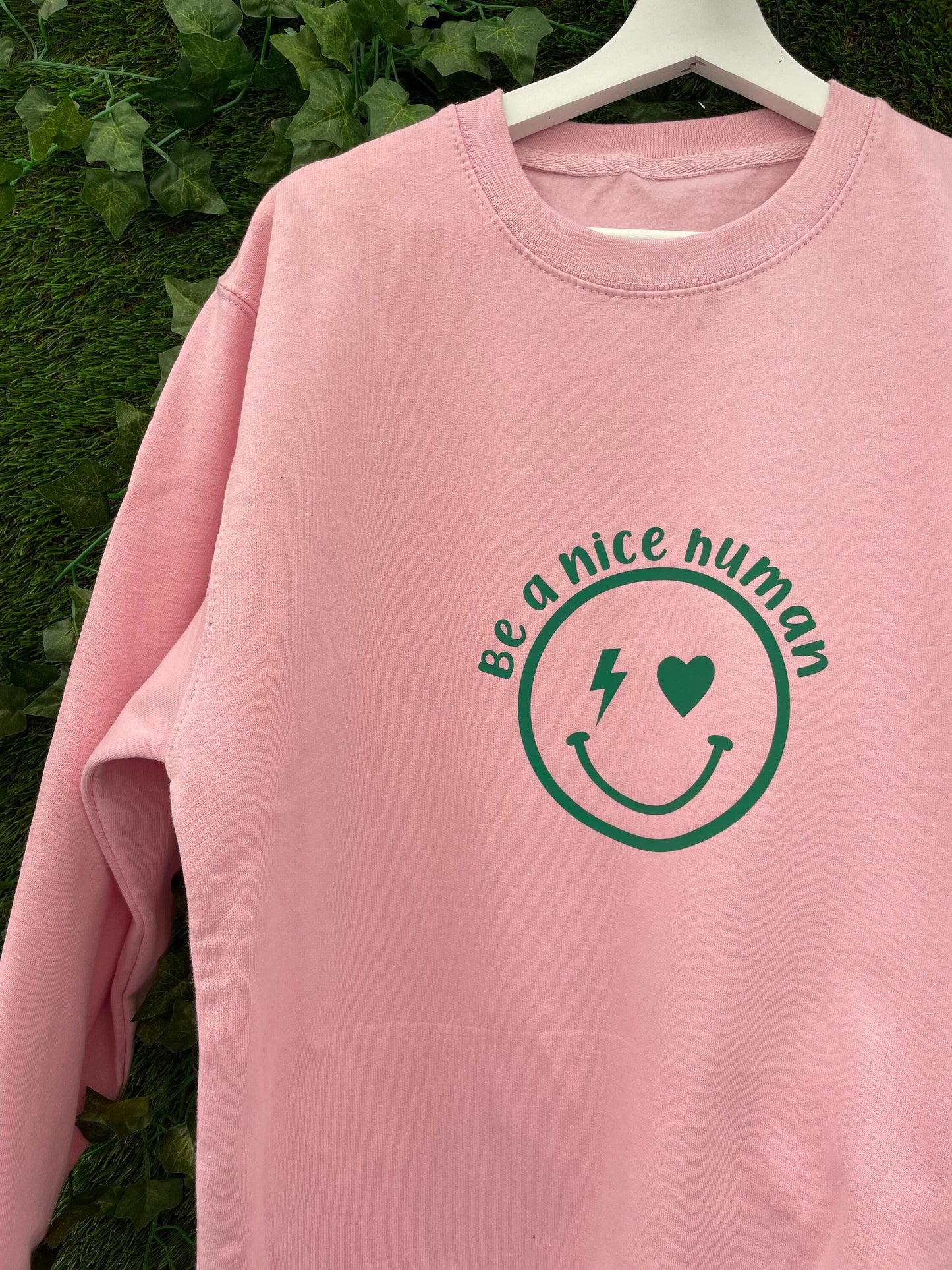Be A Nice Human Slogan Sweatshirt, Kindness, Lightning Bolt Smiley Face Sweater, Gift For Her, Friendship Gift, Cool to Be Kind Unisex Fit