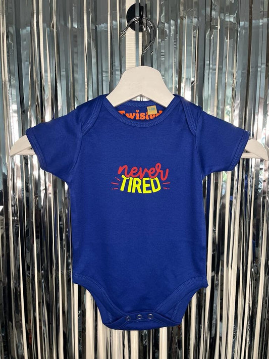 Never Tired Baby Bodysuit, Toddler Cute Onesie, Newborn Baby Romper, Funny Baby and infant Clothing, Baby Shower Gift For Newborns