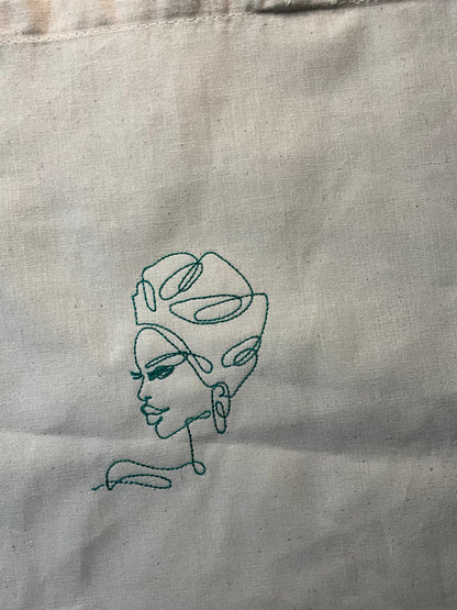 Pretty Woman Outline - Embroidered Tote Bag